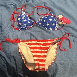 Reversible American flag bathing suit new with tags